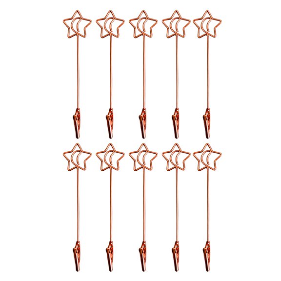 EXHUMKY Rose Plated Gold Paper Clips Double End Memo Holders for Party Decor 10Pcs