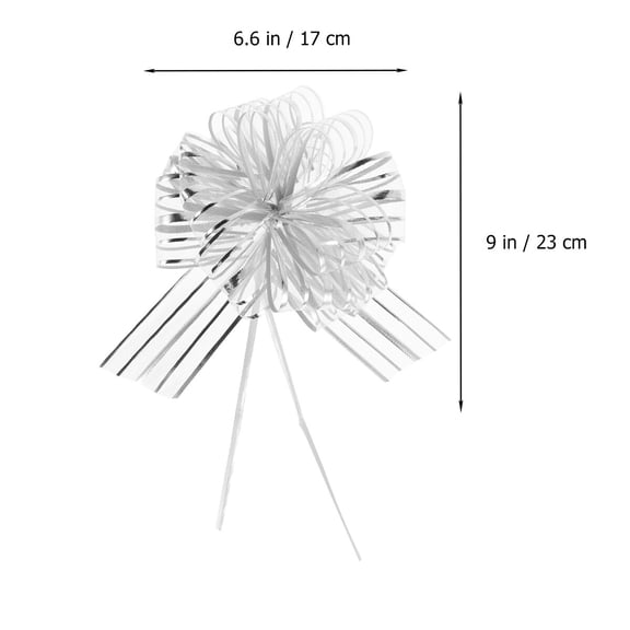 EXHUMKY 10Pcs String Bows for Wedding Embellishment Round Silver