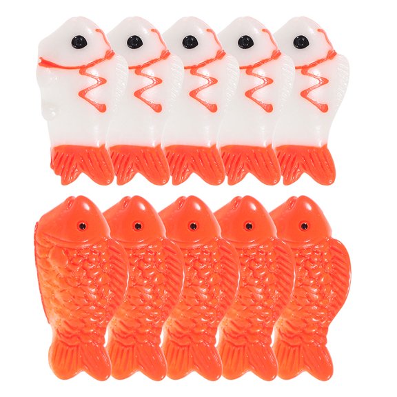 EXHUMKY 10Pcs Tiny Fish Figurines with Resin Material Small Decorative Figurines for Aquarium Fish Decoration