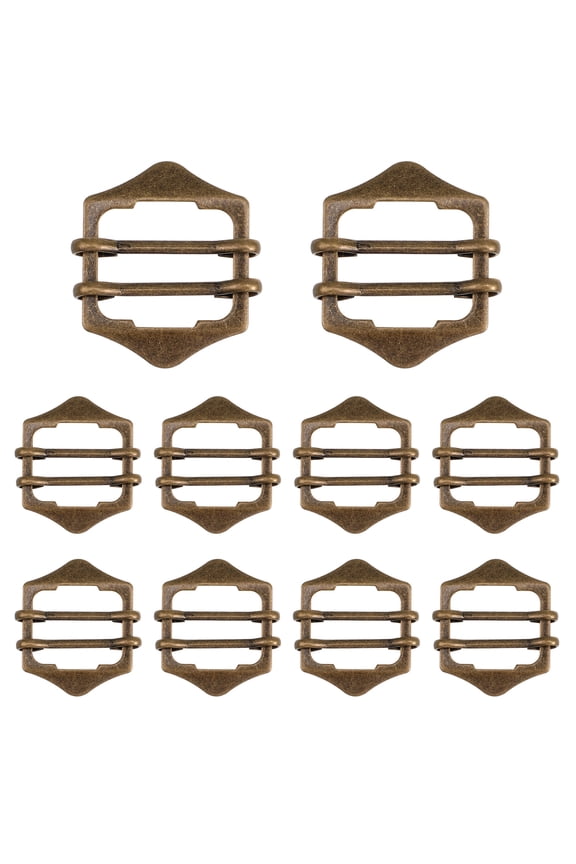 10Pcs Waist Belt Buckles Adjustable Slide Buckle Brass for Jackets and Coats
