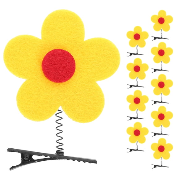 EXHUMKY 10Pcs Flower Hair Clips Small for Children Hair Accessories Everyday Use