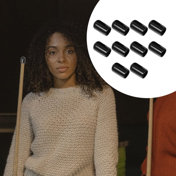 EXHUMKY Cue Covers Improve Hit Rate Black Rubber 10Pcs
