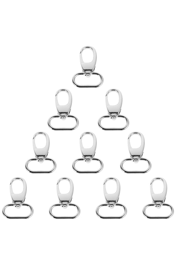 10Pcs Plated Silver Metal Backpack Buckle Replacement Swivel Clasps for DIY Keychains and Bag Straps