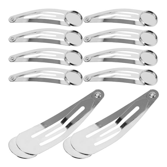EXHUMKY 10pcs Small Snap Hair Clips Barrette Clip Round Tray Design for Women on Appointments