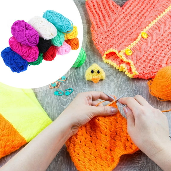 EXHUMKY 12 Rolls Knitting Yarn Soft Acrylic Fibers Assorted Color for Christmas present
