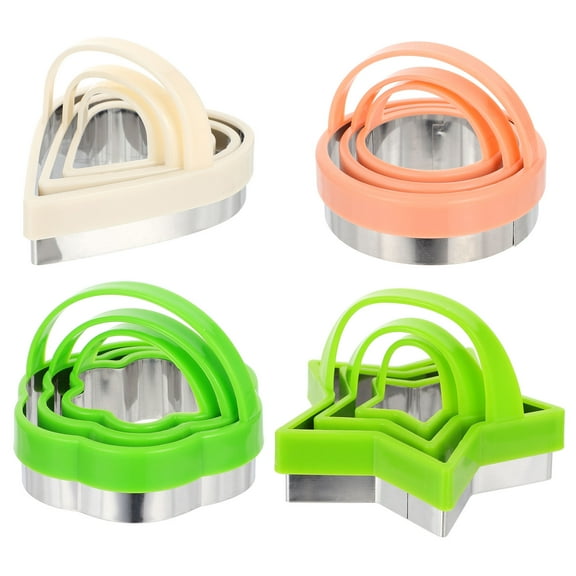 EXHUMKY 12-Piece Stainless Steel Cookie Cutters Set for Baking Biscuits and Cookies, Kitchen Baking Tools