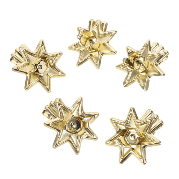 EXHUMKY Golden Metal Candle Clips, Star Shape, Drip-Proof, Sturdy Iron Base, 12Pcs