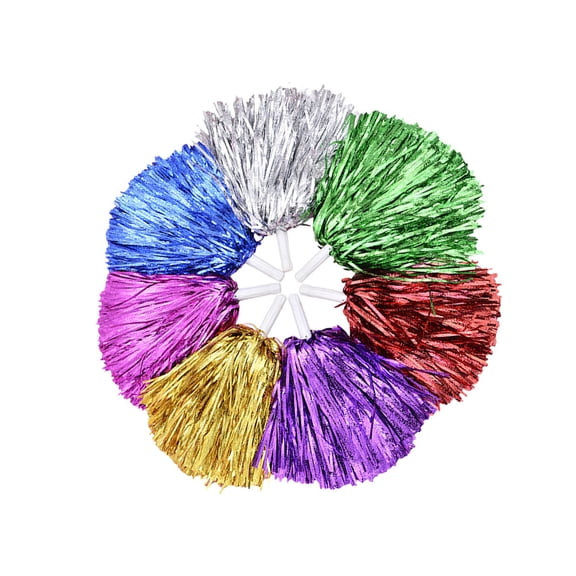 EXHUMKY 14Pcs Cheering d Supplies Glitter Plastic Poms for Sport Cheering Assorted Color