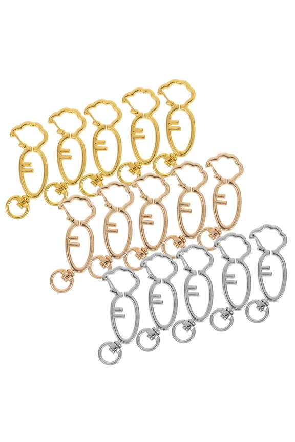 15Pcs Small Carrot Keychain Clips Swivel Hooks Assorted Colors for Craft Use