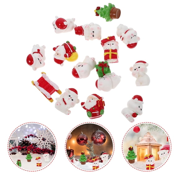 EXHUMKY Christmas Santa Bear Figurines Assorted Color Resin Holiday Decor Set of 1 for Home and Office