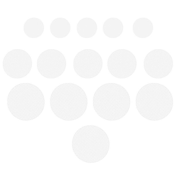 EXHUMKY 15Pcs Plastic Round Grid Sheets for Home Accessories White 11.5X4.5In Coaster