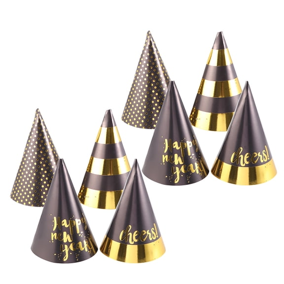 EXHUMKY 16Pcs Assorted Color Paper Party Hats Cone Shape Decorative Caps for New Year Celebrations