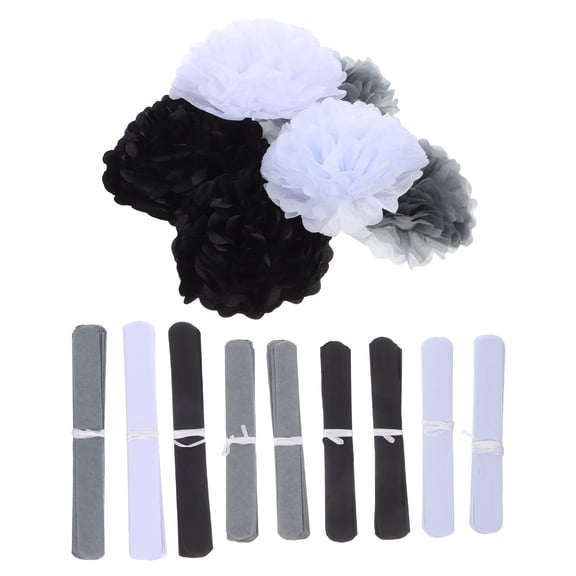 EXHUMKY 18Pcs Hanging Tissue Paper Pom Poms Assorted Colors for Wedding Party Decorations