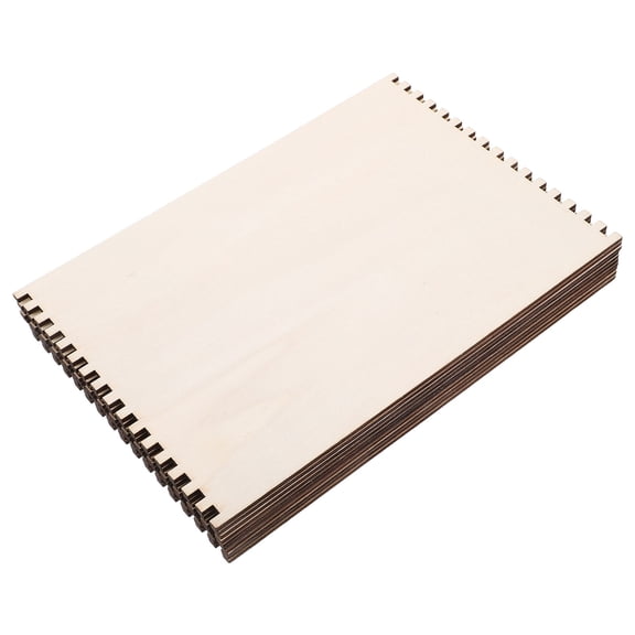EXHUMKY Khaki Wooden Loom Board Durable Raw Wood for DIY Crafts 18Pcs