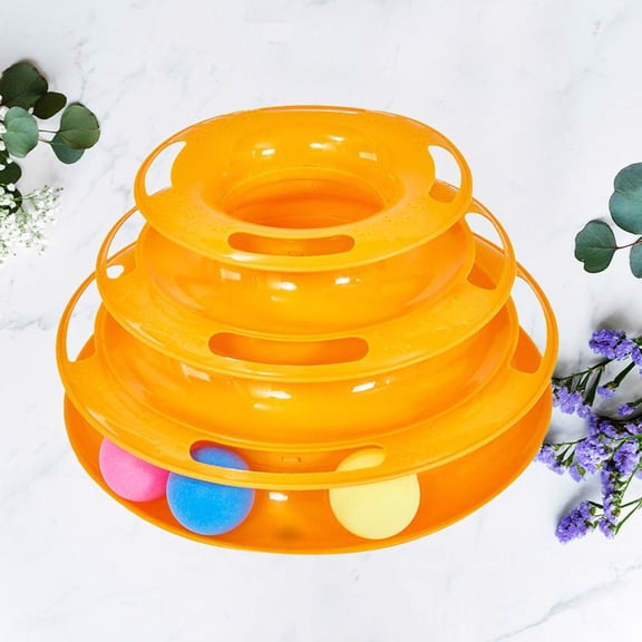 EXHUMKY 1Pc Orange Cat Amusement Plate for Energizing Cat Activities