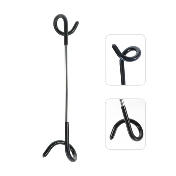 EXHUMKY 1Pack Black Stainless Steel Camping Light Hook for Lanterns and Tents 11.0*2.6*2.2in