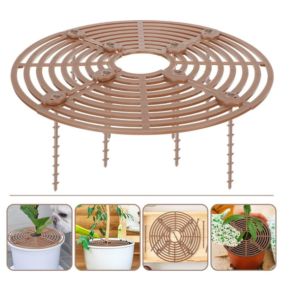 EXHUMKY Brown Plant Pot Grid Soil Protector and Flower Pot Cover for Garden Use Wear Resistant and Cut to Fit
