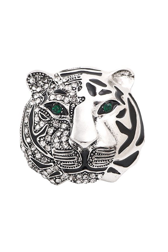 1Pack Fashion Tiger Shaped Brooch Rhinestone Accessory for Daily Use Clothes Accessory Women