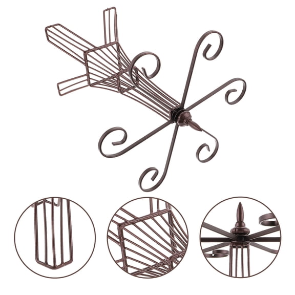 EXHUMKY Iron Cup Hanging Rack Coffee Color Eiffel Tower Stemware Glass Holder Organizer for Kitchen Bar