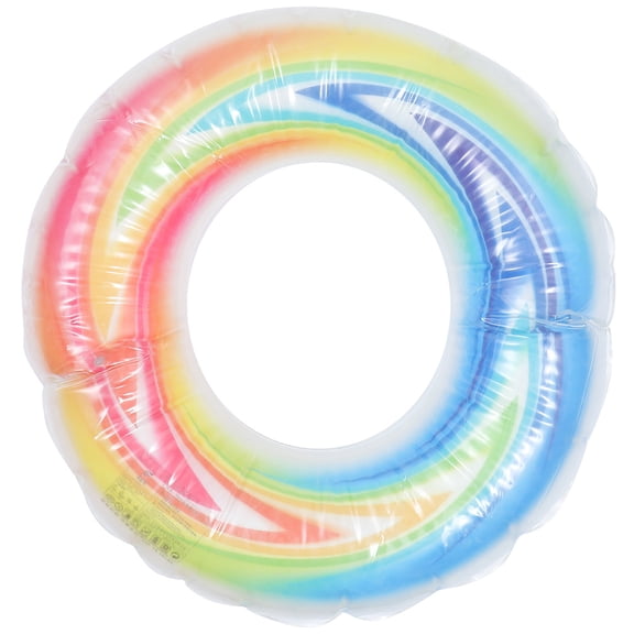 EXHUMKY 1Pack Portable Inflatable Swim Ring for Families Summer Holidays PVC Round