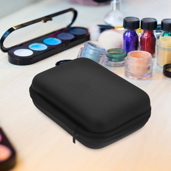 EXHUMKY Portable Travel Carry Pouch for Data Cables Black Oxford Cloth EVA Velour Organizer Bag