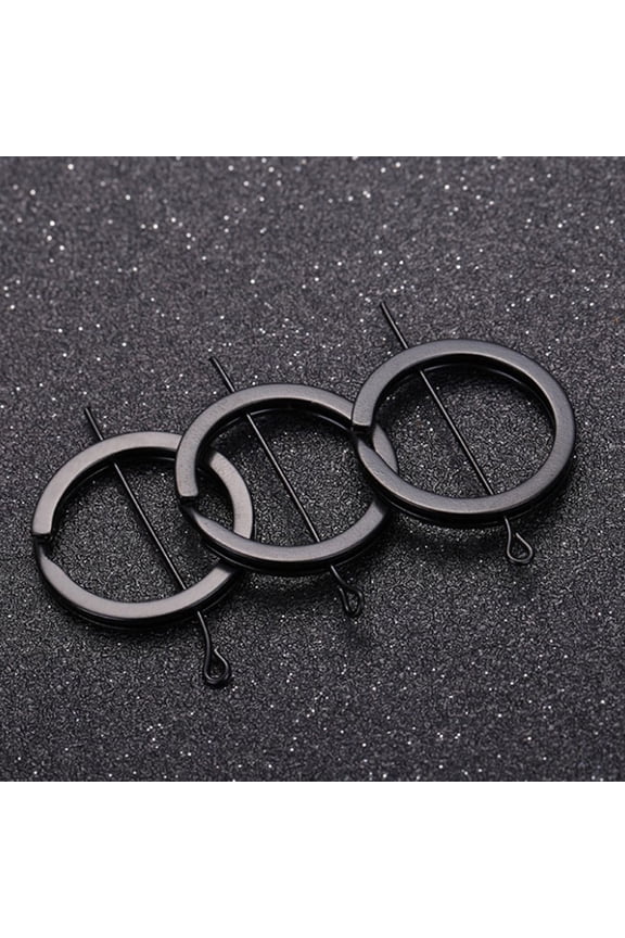 1Pack Black Split Circular Key Ring Metal Material Secure Closure Multipurpose Keychain Accessory