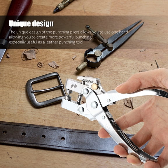 EXHUMKY Single Hole Punch Metal Tool with Double Lever Mechanism for Easy Hole Making