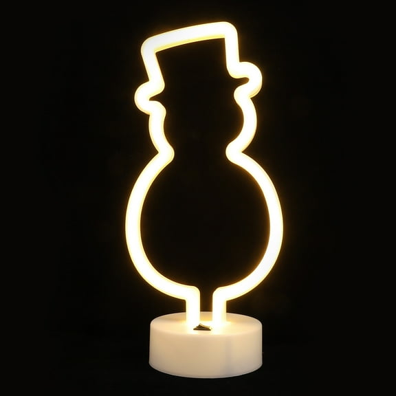 EXHUMKY Snowman Shaped LED Light White Plastic Xmas Party Decoration Eye-Catching Comfortable 1 Piece
