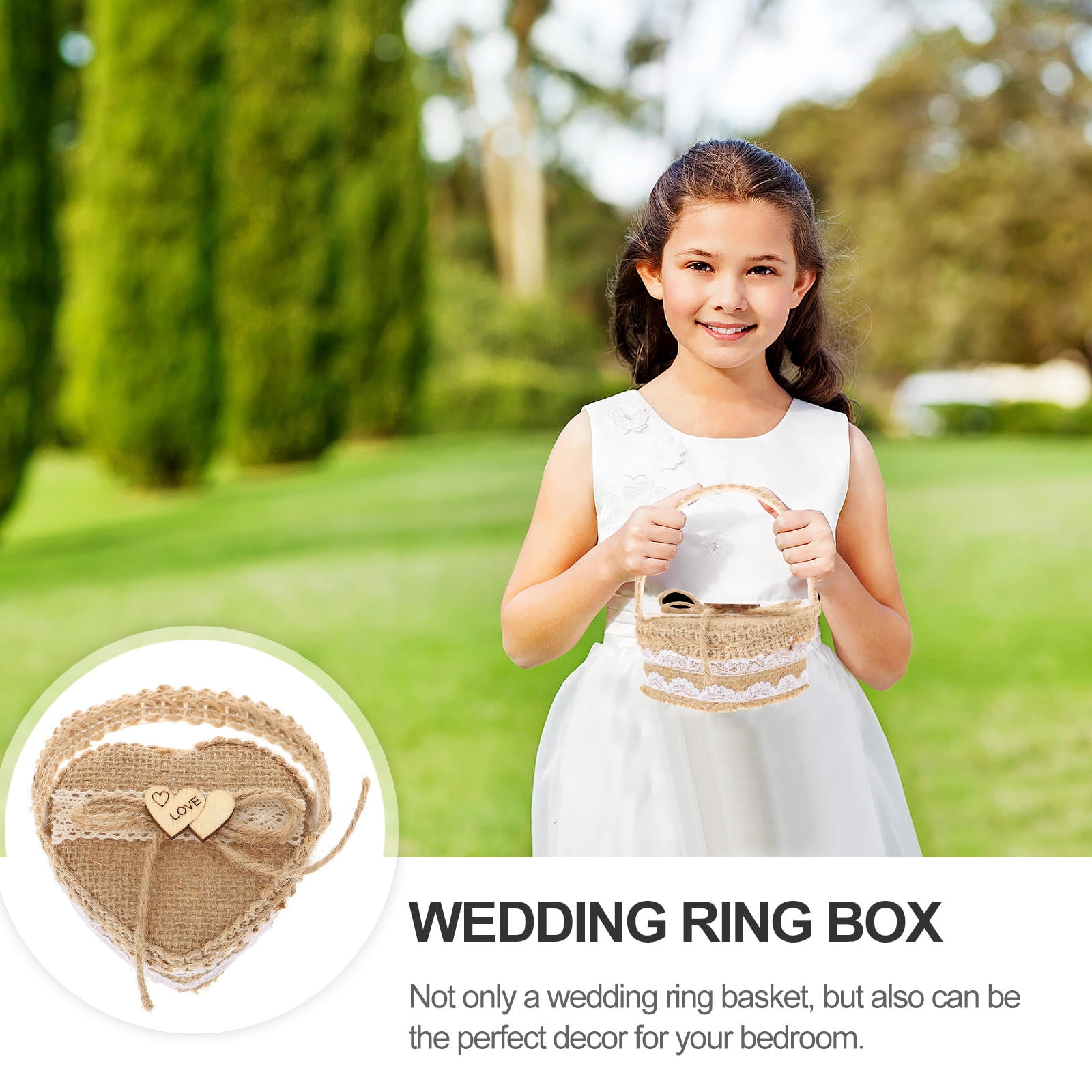Wedding Rig Box EXHUMKY 1Pack Wedding Ring Box for Ceremony in Delicate Design with ...