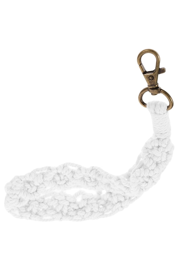 Wristlet Key Chain 1 Pack Cotton Rope Zinc Alloy Car Key Holder for Women and Men