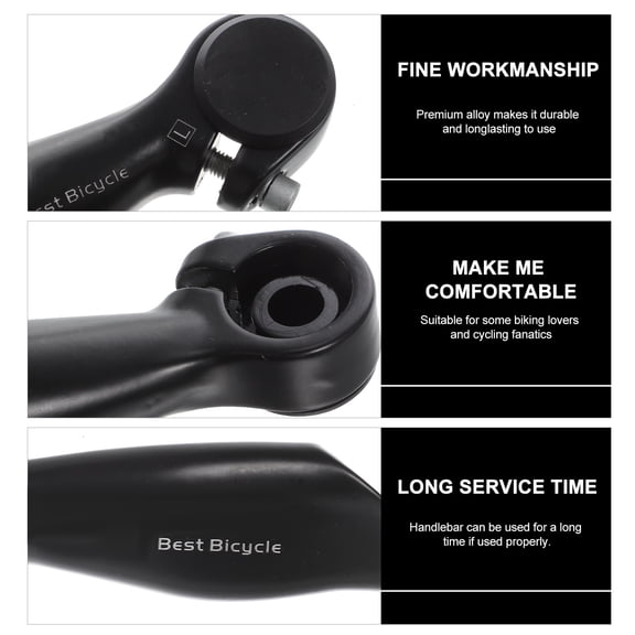 EXHUMKY 1 Pair Black Alloy Handlebars for Enhanced Cycling Safety and Performance, and Lightweight Design