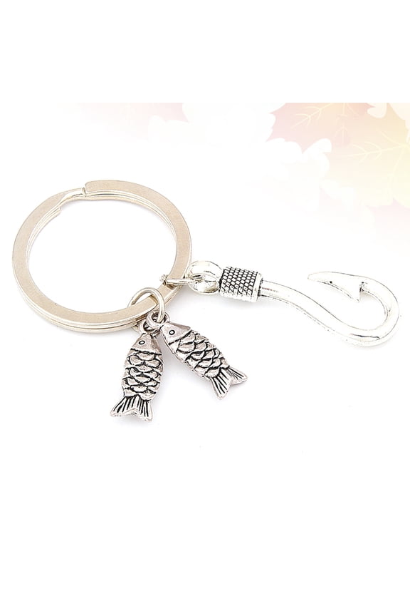 1Pc Fish Hook Bag Pendant Keychain Durable Metal Decoration for Car Keys
