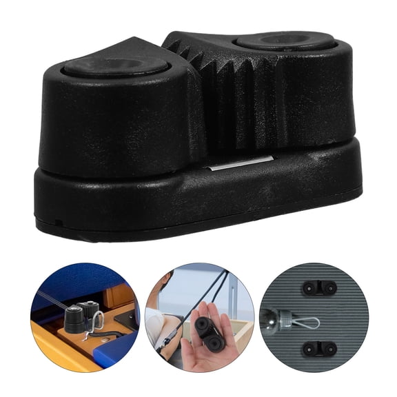 EXHUMKY 1Pc Black Sailboat Cam Cleat Nylon Lightweight with Flared Entry and Quick Release