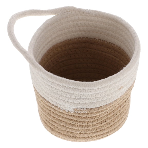 EXHUMKY White Cotton Rope Wallmounted Storage Basket for Home Organization and Decorative Use 12.5 x 10 inches