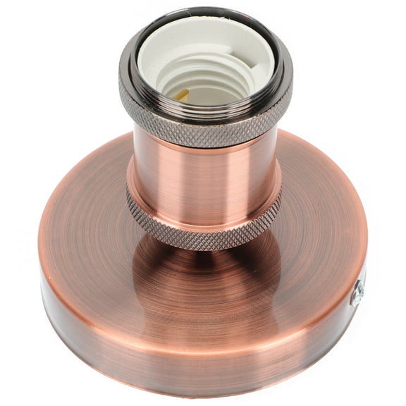 EXHUMKY Vintage E27 Light Holder Brown Iron and Ceramic for Home Decor 1Pc