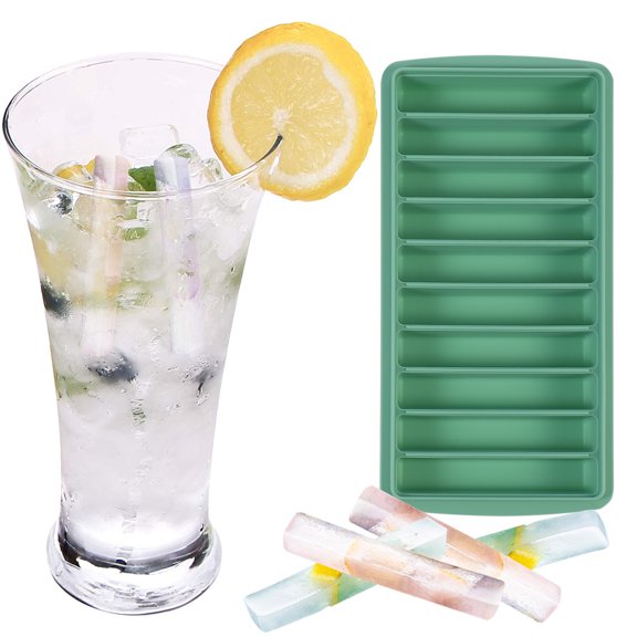 EXHUMKY Silicone Ice Cube Mold Green Stackable for Easy Storage in Kitchen