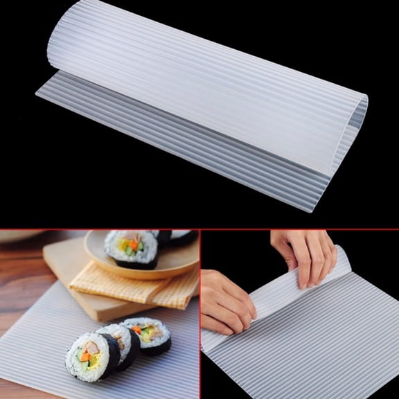 EXHUMKY White Silicone Sushi Rolling Mat 1Pc Kitchen Roller Mat Multipurpose Non- Cooking Tool