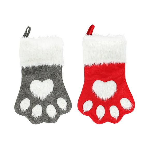 EXHUMKY 1Pc Red Christmas Socks Plush Hanging Decorations for Fireplace Door Wall