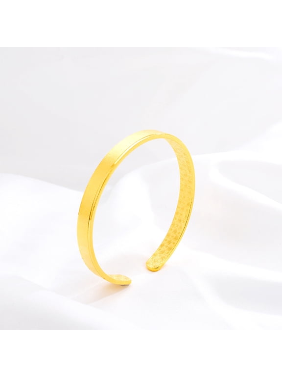 1Pc Vintage Bracelet Golden Open Front Cuff Jewelry Simple Minimalist Style Wedding Guest Jewelry