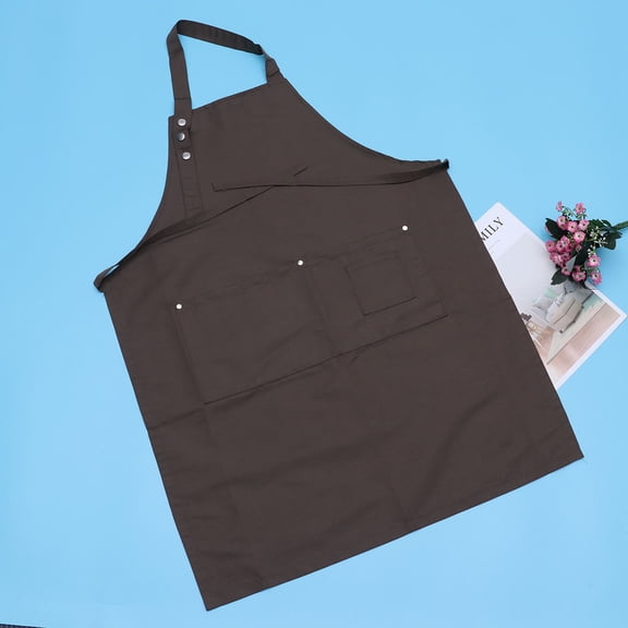 EXHUMKY Stylish Coffee Apron with Front Pockets, Cooking and Work Apron for Kitchen and