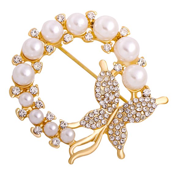 EXHUMKY Butterfly Brooch with and Rhinestones, Elegant Fashion Accessory for Party, Dress, and Everyday Wear