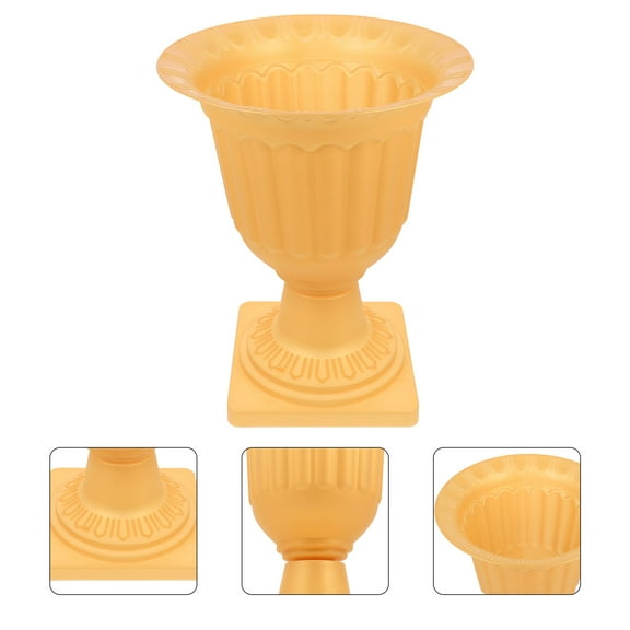EXHUMKY Grecian Style Plant Pot Golden Plastic Garden Wedding Decor 1Pc