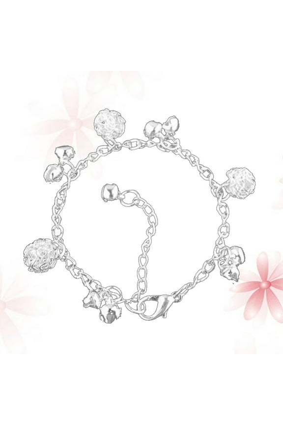 1Pcs Friendship Bracelet Silver Plated Ball Bell Chain Adjustable Durable for Women and Girls