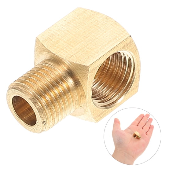 EXHUMKY 1Pcs Golden Brass 90-Degree Elbow Pipe Fitting for Gas Connection 2.0x1.2x1.1in