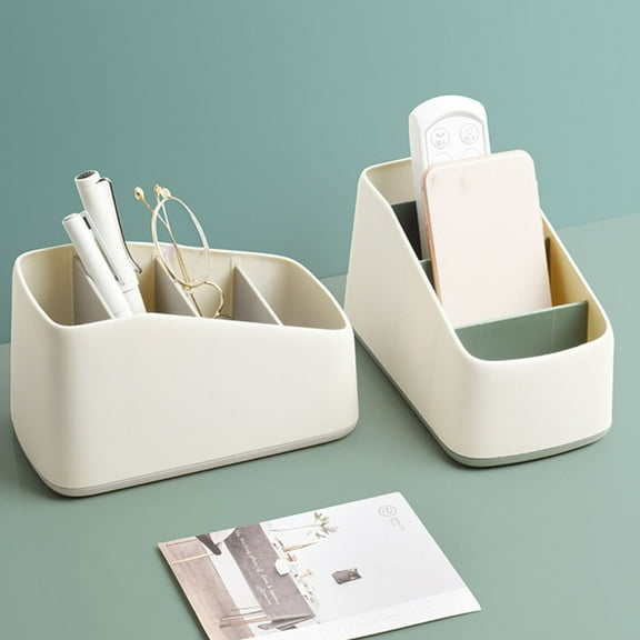 EXHUMKY Grey ABS Remote Control Storage Box Practical Organizer for Cosmetics