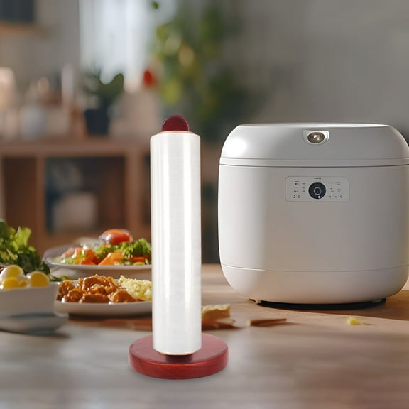 EXHUMKY 1Pcs Solid Wood Paper Towel Holder Stand with Upright Design for Kitchen Accessories