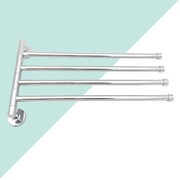 EXHUMKY 1Pcs Swivel Silver Towel Rack Bathroom Accessories 13.6*8.3*1.7in