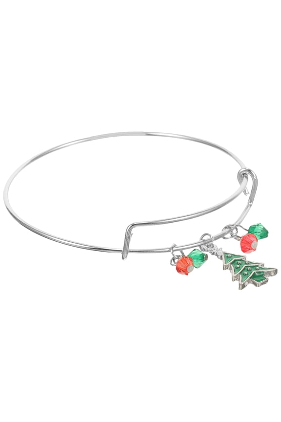 Stylish Christmas Tree Pendant Bracelet Multi-Alloy Holiday Party Wrist Chain Jewelry 1 Piece
