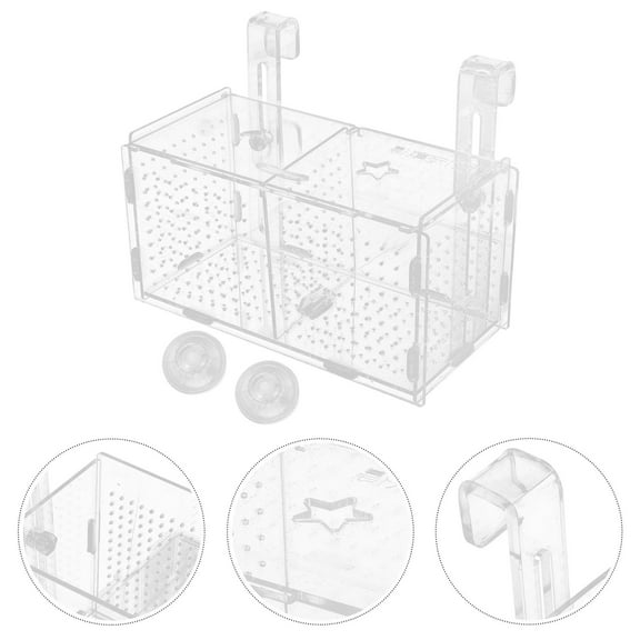 EXHUMKY Fish Tank Isolation Box Transparent 1 Set 7.9x3.9x3.9in