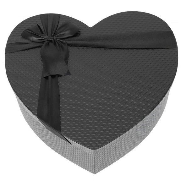EXHUMKY 1Set Flower Arrangement Box Heart Shaped for Special Occasions Black Paper Material